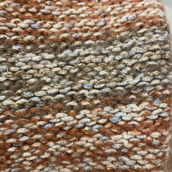 Pilcro- Anthropologie “Joyce” Neutral Striped V Neck Chunky Crop Sweater- Size S - Picture 9 of 10